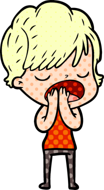 Bir insan tarafından çizilmiş bir karikatür kadın konuşuyor.