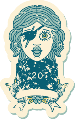 Retro Dövme Tarzı Bir insan tarafından çizilmiş 20 zarlı düzenbaz insan