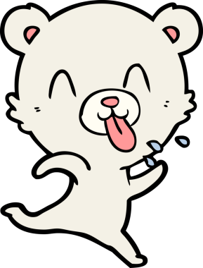 kaba karikatür kutup ayısının insan tarafından çizilmiş dili.