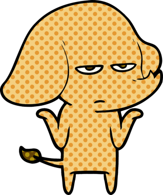 Bir insan tarafından çizilmiş kızgın bir fil.