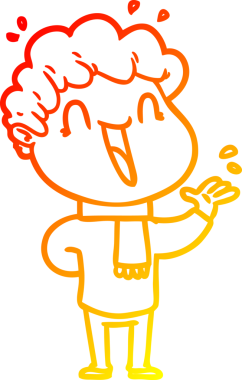 Bir insan tarafından çizilmiş mutlu bir adamın çizgi çizimi.