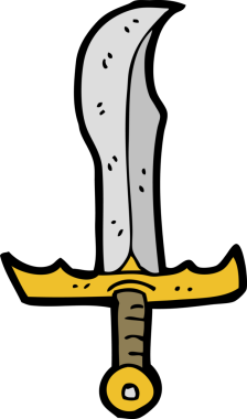 Bir insan tarafından çizilmiş bir kılıç.