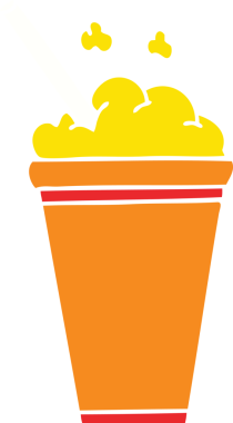 Bir insan tarafından çizilmiş garip bir çizgi film buzlu içeceği.