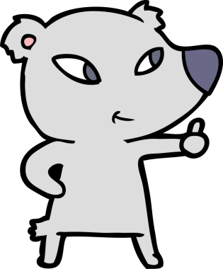 Bir insan tarafından çizilmiş sevimli çizgi film ayısı.