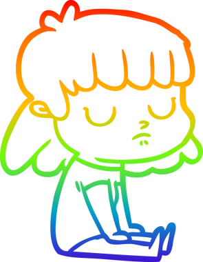 gökkuşağı gradyan çizgi çizimi bir insan tarafından çizilmiş ilgisiz bir kadın