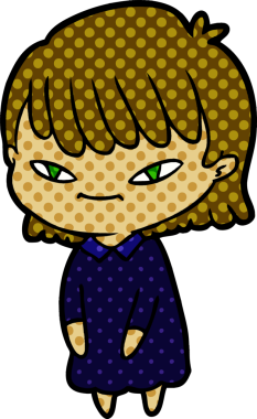 Bir insan tarafından çizilmiş karikatür kadın.