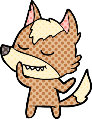 Bir insan tarafından çizilmiş dost canlısı bir kurt.