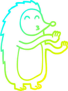 Bir insan tarafından çizilen dans eden kirpinin soğuk gradyan çizimi