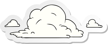 Bir insan tarafından çizilmiş beyaz bulutların el çizimi karikatürü.