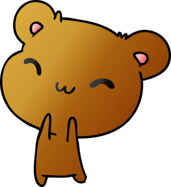 gradyan çizgi film çizimi kawaii bir insan tarafından çizilmiş sevimli oyuncak ayı