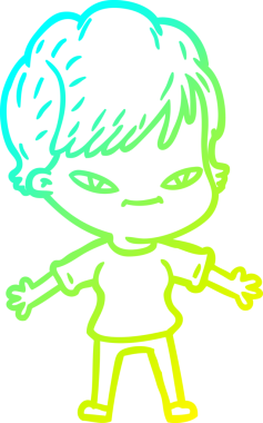 Bir insan tarafından çizilmiş mutlu bir karikatür çizimi.