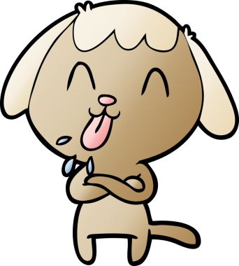 Bir insan tarafından çizilmiş şirin bir çizgi film köpeği.