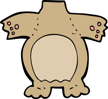 bir insan tarafından çizilmiş karikatür ayıcık vücudu (karikatür ve eşleşme)