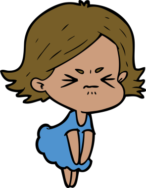 Bir insan tarafından çizilmiş kızgın bir kadın.