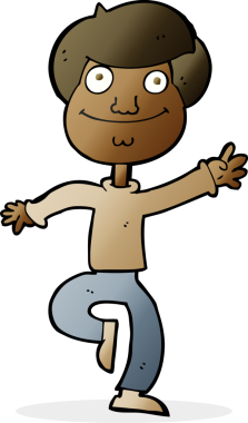 Bir insan tarafından çizilmiş çizgi film dansçısı.