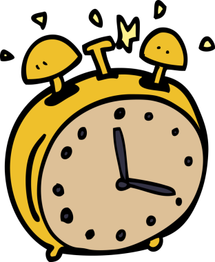 bir insan tarafından çizilmiş çizgi roman alram saati