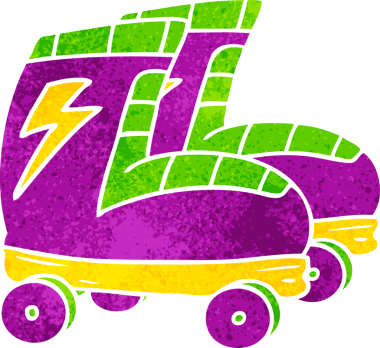 Bir insan tarafından çizilmiş el çizimi eski karikatür patenlerin karalaması.