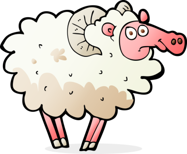 Bir insan tarafından çizilmiş pis koyunlar.