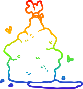 gökkuşağı gradyan çizgi çizimi bir insan tarafından çizilmiş çöp torbası