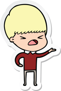 Bir insan tarafından çizilmiş bir karikatür çıkartması.