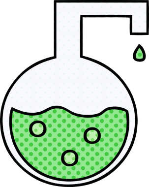 Bir insan tarafından çizilmiş bir bilim deneyinin çizgi romanı.