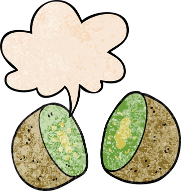 bir insan tarafından çizilmiş eski moda konuşma baloncuklu çizgi film kivisi