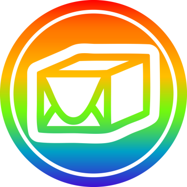 bir insan tarafından çizilmiş gökkuşağı gradyan ile paketlenmiş dairesel simge