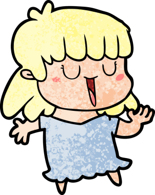 Bir insan tarafından çizilmiş karikatür kadın.