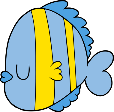 Bir insan tarafından çizilmiş egzotik bir balık.