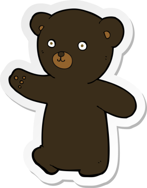 Bir insan tarafından çizilmiş siyah ayı yavrusunun çıkartması.