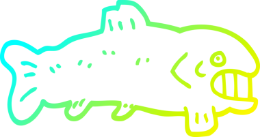 Bir insan tarafından çizilmiş büyük bir balığın soğuk gradyan çizimi