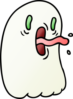 Bir insan tarafından çizilmiş kawai korkunç hayaletinin serbest çizimi.