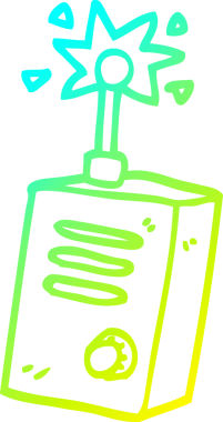 Soğuk gradyan çizgisi bir insan tarafından çizilmiş bir çizgi film telsizi.