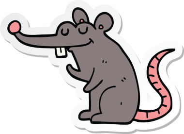 Bir insan tarafından çizilmiş bir karikatür faresinin çıkartması.