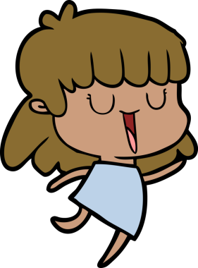 Bir insan tarafından çizilmiş karikatür kadın.