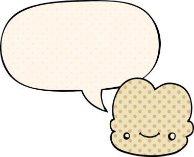 Bir insan tarafından çizilmiş çizgi roman tarzında konuşma baloncuğu olan karikatür bulutu