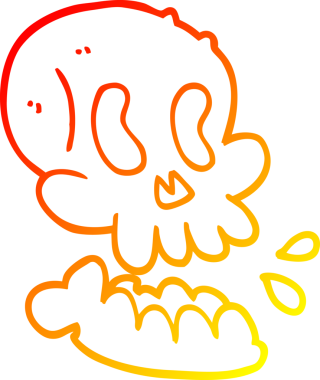 Bir insan tarafından çizilmiş bir karikatür kafatası çizimi