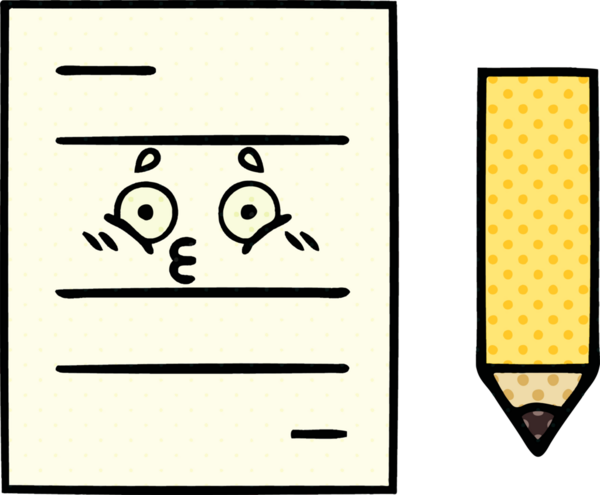 bir insan tarafından çizilmiş bir test kağıdının çizgi roman tarzı karikatürü