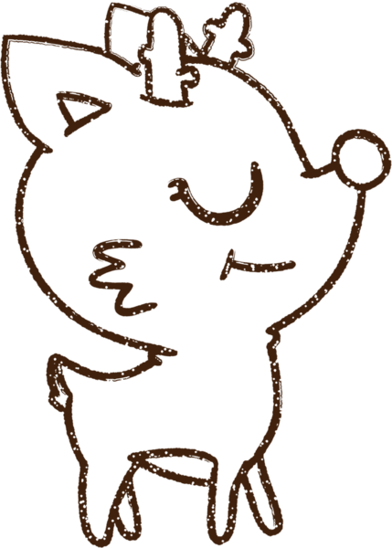 Bir insan tarafından çizilmiş ren geyiği kömürü.