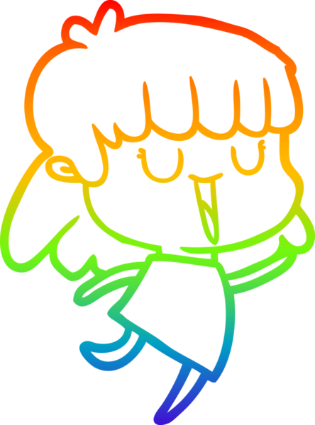 gökkuşağı gradyan çizimi bir insan tarafından çizilmiş bir karikatür kadın