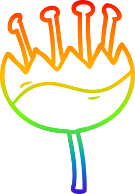 gökkuşağı gradyan çizimi bir insan tarafından çizilmiş bir karikatür çiçeği