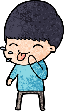 Bir insan tarafından çizilmiş mutlu çizgi film çocuğu.