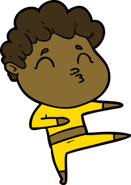 Çizgi film adamı somurtuyor Bir insan tarafından çizilmiş