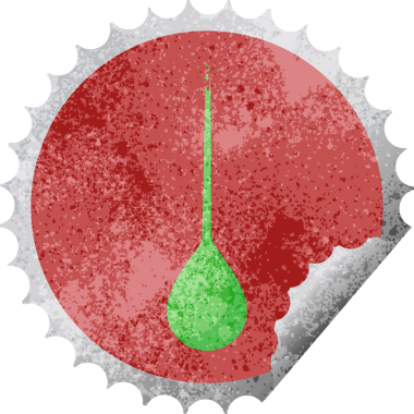 bir insan tarafından çizilmiş sümük damlası grafik vektör illüstrasyon yuvarlak etiket