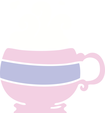 Bir insan tarafından çizilmiş garip bir çizgi film sıcak içeceği.