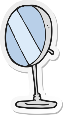 Bir insan tarafından çizilmiş bir banyo aynasının çıkartması.