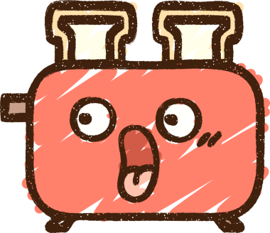 Bir insan tarafından çizilen tost makinesi tebeşiri