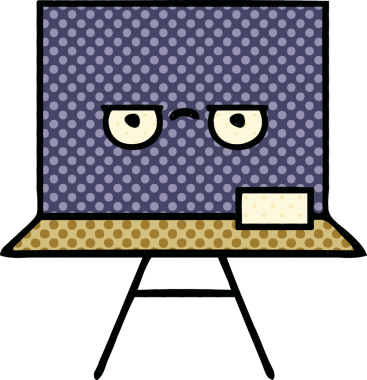 bir insan tarafından çizilmiş bir karatahtanın çizgi roman tarzı