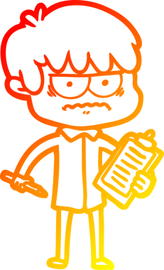 Bir insan tarafından çizilmiş kızgın çizgi film çocuğunun sıcak çizgi çizimi.