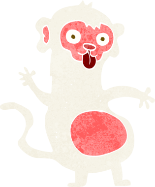 Bir insan tarafından çizilmiş komik çizgi maymun.